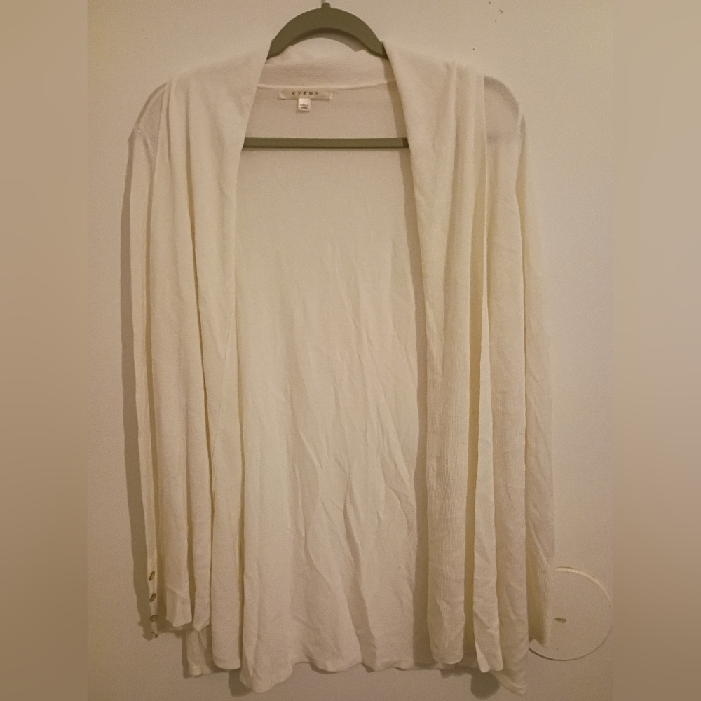Cyrus‎ Women's Cream Open Front Cardigan 100% Viscose Sz L